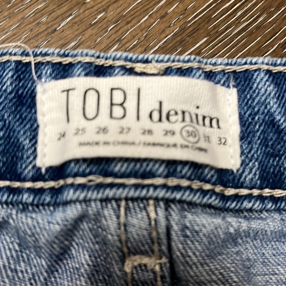 Toni denim with pearls high waisted mini skirt Size L/ 30” - Picture 14 of 17